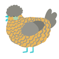 A honey and ash chicken with a lace pattern