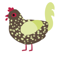 A bark and lemon chicken with a speckle pattern