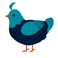 A tumblr and sea chicken with a head pattern