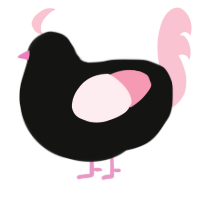 A black and rose chicken