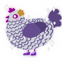 A mist and overcast chicken with a lace pattern