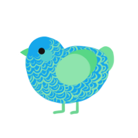 A sky and spring chicken with a double-lace pattern