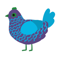A overcast and cerulean chicken with a lace pattern