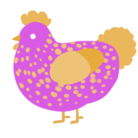 (unnamed), a orchid and honey chicken with a speckle pattern