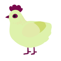 A apple and lemon chicken with a neck-speckle pattern