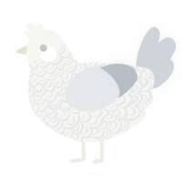 A white and mist chicken with a double-lace pattern