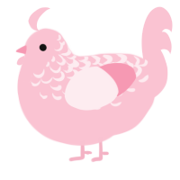 A rose chicken with a half-lace pattern