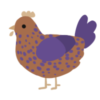 Blueberry Muffin, a brown and overcast chicken with a speckle pattern