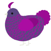 A overcast and plum chicken with a lace pattern