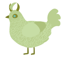 A gluppy chicken with a double-lace pattern