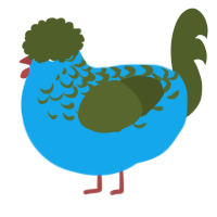 A sky and olive chicken with a half-lace pattern