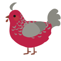 A crimson and ash chicken with a half-lace pattern
