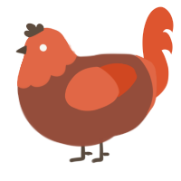 A russet and vermilion chicken with a head pattern