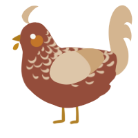 A russet and beige chicken with a half-lace pattern
