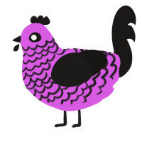 A orchid and sable chicken with a lace pattern