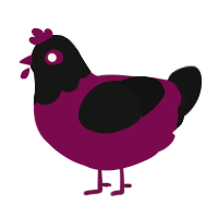 prada, a wine and black chicken with a head pattern