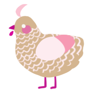 (unnamed), a beige and rose chicken with a lace pattern