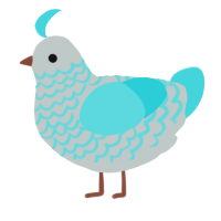 A silver and aqua chicken with a lace pattern