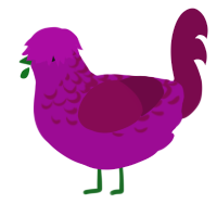 A plum and wine chicken with a half-lace pattern