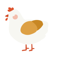 A white and orange chicken