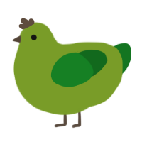 A chartreuse and leaf chicken