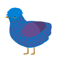 A sapphire and overcast chicken with a double-lace pattern