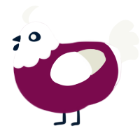 crushed dreams, a wine and white chicken with a head pattern