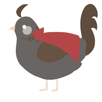 A grey and bark chicken with a neck-speckle pattern