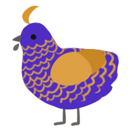 Harvest, a indigo and orange chicken with a lace pattern