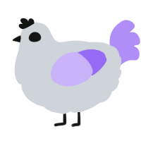 A mist and lilac chicken