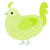 A apple and lime chicken with a lace pattern