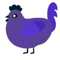 A overcast and indigo chicken with a lace pattern