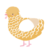 A honey and cream chicken with a lace pattern