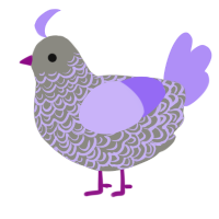 A ash and lilac chicken with a double-lace pattern