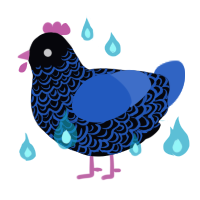A white and ochre chicken with a double-lace pattern