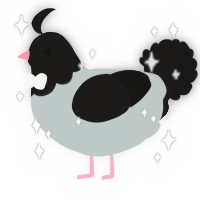A silver and sable chicken with a head pattern