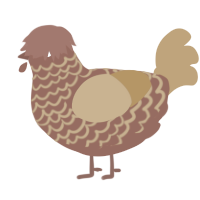 hyuna, a russet and orange chicken with a lace pattern