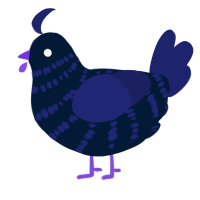 A tumblr and navy chicken with a bar pattern