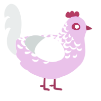 焚きつけ, a lavender and silver chicken with a half-lace pattern