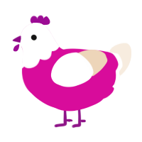 (unnamed), a fuchsia and cream chicken with a head pattern