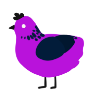 A amethyst and tumblr chicken with a neck-speckle pattern