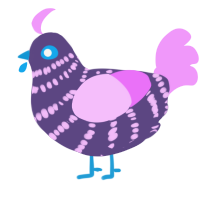 A overcast and lavender chicken with a bar pattern