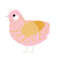 A rose and honey chicken with a speckle pattern