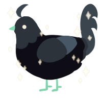 A cream and beige chicken with a head pattern