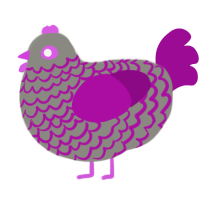 A ash and plum chicken with a lace pattern