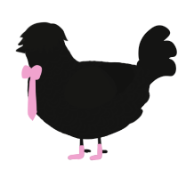 A black chicken with a double-lace pattern
