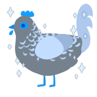 A ash and mist chicken with a half-lace pattern