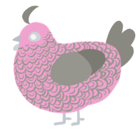A pink and ash chicken with a double-lace pattern