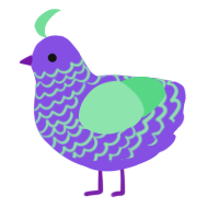 A blurple and spring chicken with a lace pattern