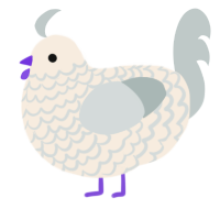 A cream and silver chicken with a lace pattern